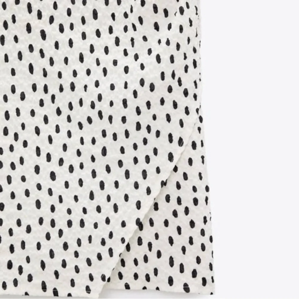 Zara Polka Dot MINI Dress Size S, Black Dots on White - Picture 4 of 5